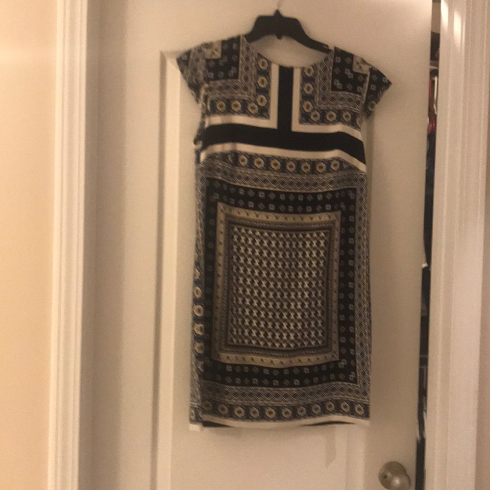 Beautiful Blue, White, and Beige Pattern Dress